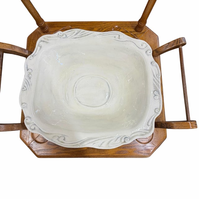 Mid 20th Century Vintage English Country Cottage Style Oak Barley Twist Washstand For Sale - Image 5 of 5