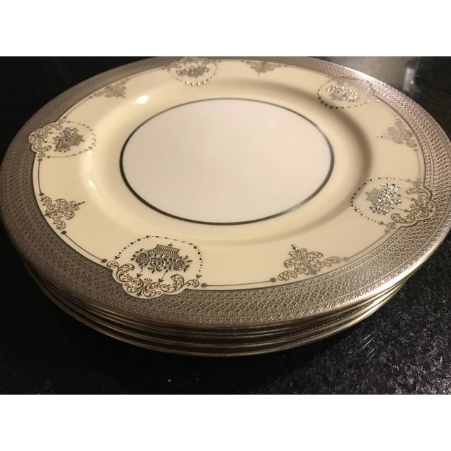 Traditional Set of Six Sterling Silver Overlay Service Dinner Plates For Sale - Image 3 of 7