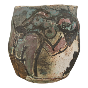Roger Herman Erotic Ceramic Vessel with Deconstructed Rim, Signed and Dated 97'