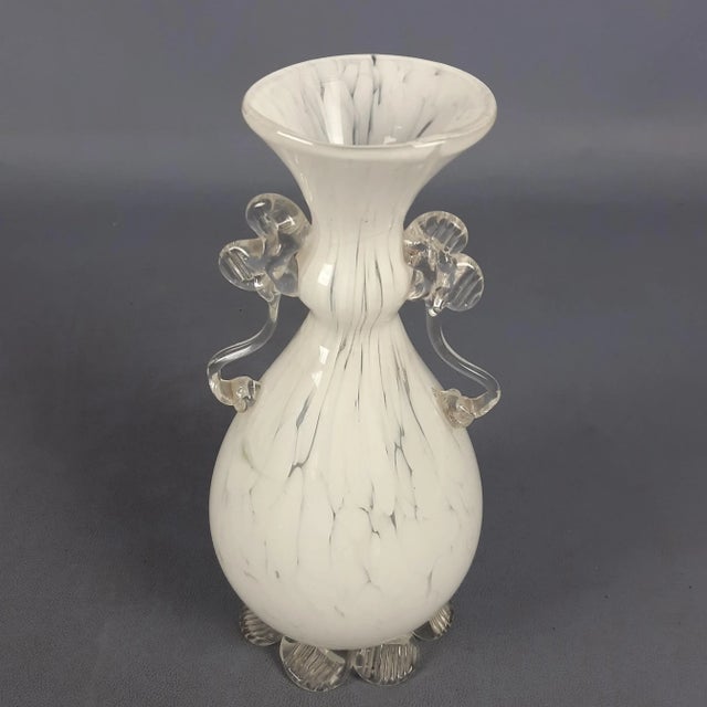 White Spotted Murano Glass Vase from Barovier & Toso, 1960s For Sale - Image 12 of 12