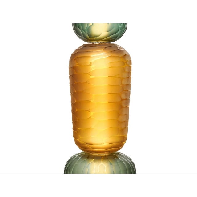 Metal Murano Glass Style Totem Floor Lamp, Chrome For Sale - Image 7 of 8
