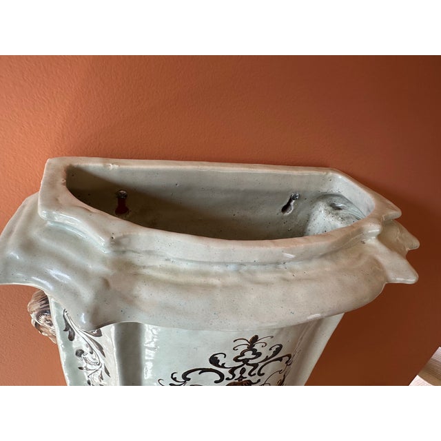 Antique White Italian Ceramic Lavabo For Sale - Image 8 of 9