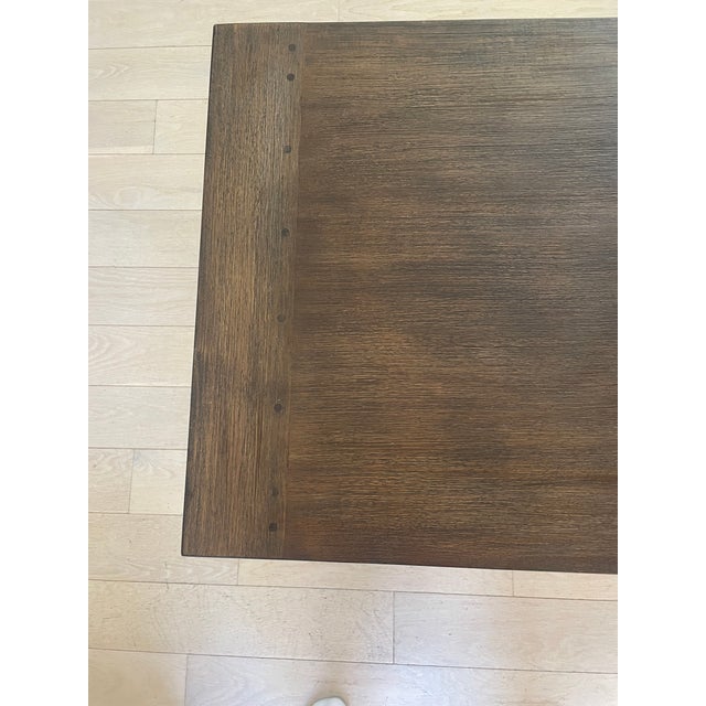 Restoration Hardware Restoration Hardware (r.h.) English Balustrade Square Side Table - Dark Oak Finish For Sale - Image 4 of 7