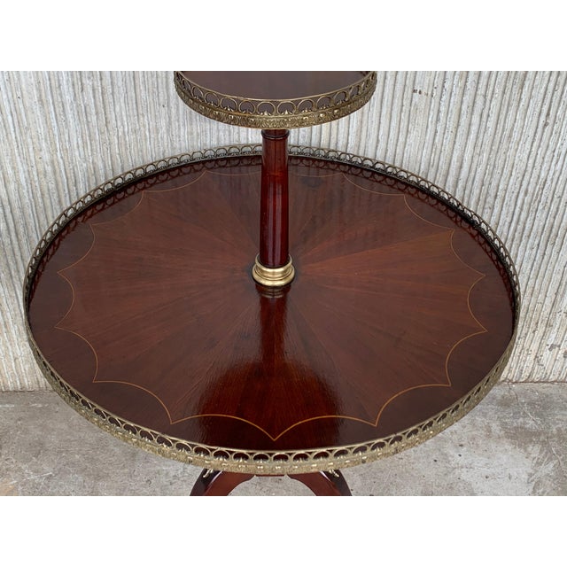 Early 20th Century Louis XVI Style Two-Tier Mahogany Bouillotte Round Table in Style of Jansen For Sale - Image 12 of 18