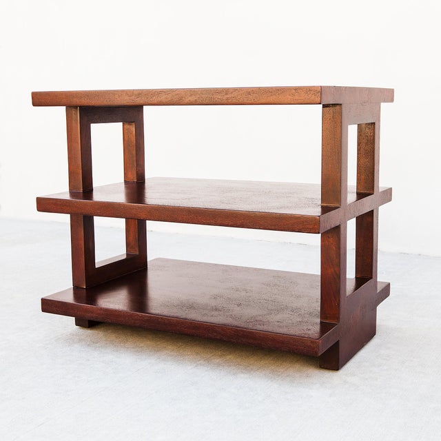 1940s Edward Wormley for Dunbar Model 4423 Tiered Mahogany Occasional Table For Sale - Image 10 of 15