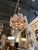 Metal Italian Pink Murano Glass and Brass Chandelier For Sale - Image 7 of 8