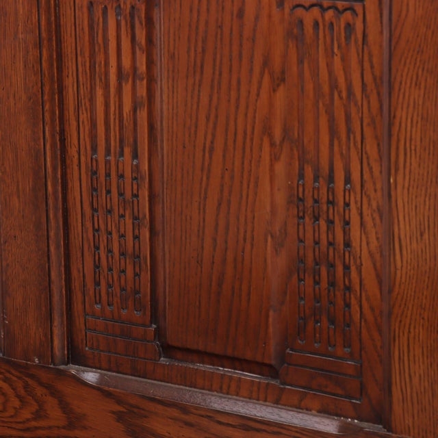 Gothic Style Carved Oak, King Size Bed. For Sale In Philadelphia - Image 6 of 9