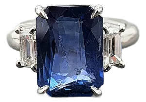 8.16 Ct Gia Certified Natural Sapphire & Diamond Ring Size 6.5