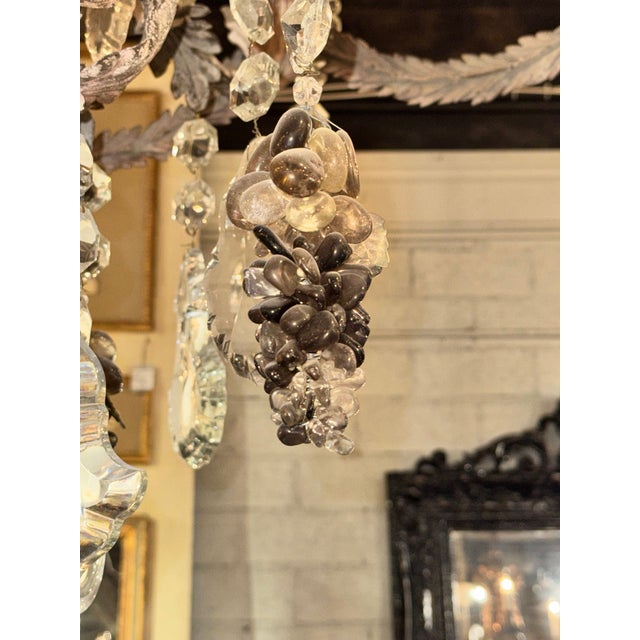 Late 20th Century Late 20th Century Patinated Iron and Crystal Chandelier by Ernesto Klun For Sale - Image 5 of 7