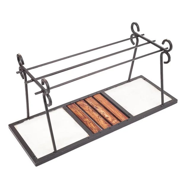 1950s Modernist Coffee Table in Teak and Ceramic attributed to Charlotte Perriand, 1950s For Sale - Image 5 of 9