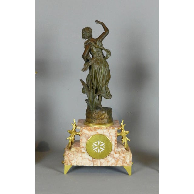 French Art Nouveau Poésie Clocks from Japy Freres, 1878, Set of 3 For Sale - Image 5 of 13