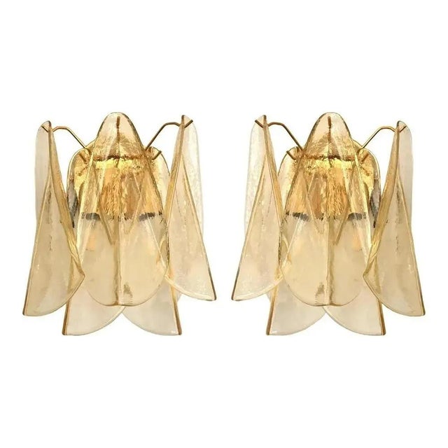 Amber Rondini Murano Glass Gold Wall Sconces by Simoeng, Set of 2 For Sale - Image 10 of 10