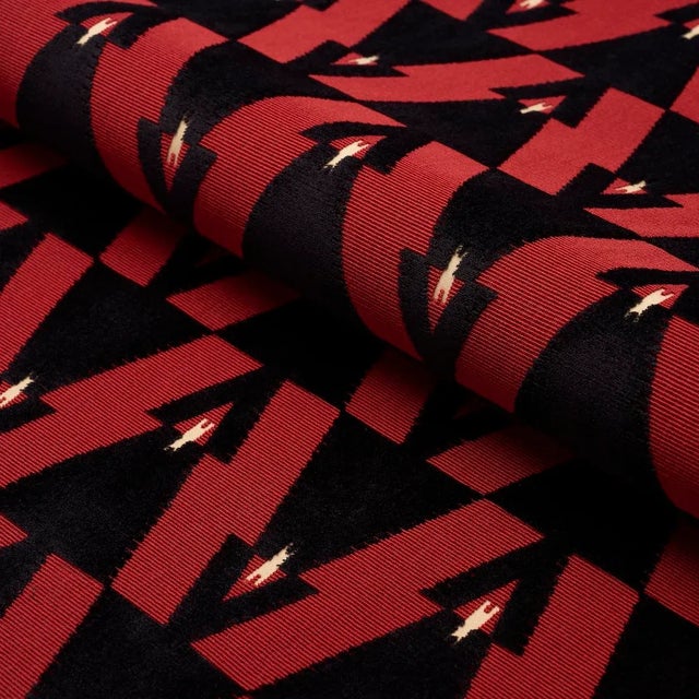 Schumacher SAMPLE - Schumacher Kalido Velvet Fabric In Ladybird For Sale - Image 4 of 4