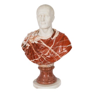 Vintage Portrait Bust of Roman Emperor Otho, 20th Century, Carrara Marble For Sale