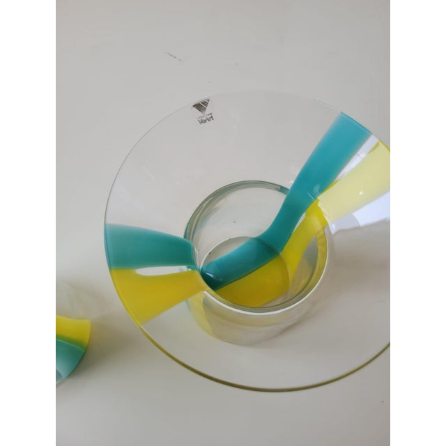 1980s Murano Glass Vases from VeArt, 1982, Set of 2 For Sale - Image 5 of 10