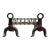 Antique American or French Arts & Crafts Period Cast Iron Andirons or Chenets, a Pair - Together With Fire Grate For Sale