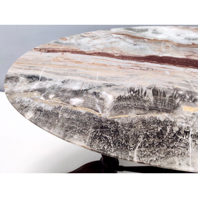 Vintage Beech Coffee Table with Oval Red Onyx Top attributed to Paolo Buffa, 1950s For Sale - Image 10 of 14