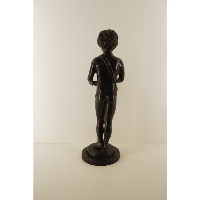 Vintage Classical Figurative Statue Holding Seashell on Round Base For Sale - Image 15 of 18
