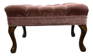 Tufted Dusty Rose Pink Velvet Ottoman