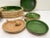 Vintage French Green Ceramic Glazed Bowls with Straw Base, 1970s, Set of 5 For Sale - Image 4 of 12