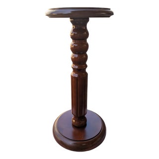 Hand-Turned Plant Stand in Real Wood, 1960s For Sale