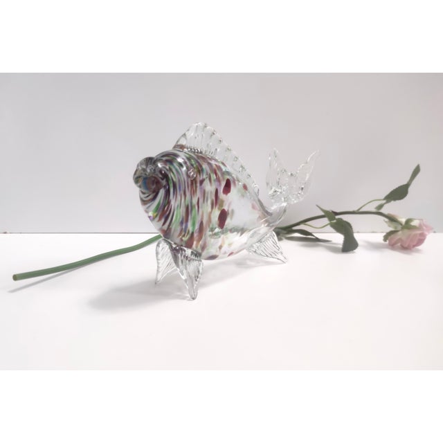 Murano, Italy, 1950s. This fish is made in polychromed hand-blown Murano glass. It is a vintage piece, therefore it might...