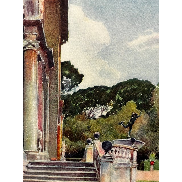 Beautiful print of a water color by Pierre Vignal from 1926, printed in France. From a portfolio of water color renderings...