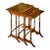 Late 20th Century Vintage Inlaid Burr Yew and Mahogany Faux Bamboo Nesting Tables - Set of Three For Sale