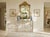 Metal Vintage French Country Whitewashed Wrought Iron Console Table With Marble Top For Sale - Image 7 of 12