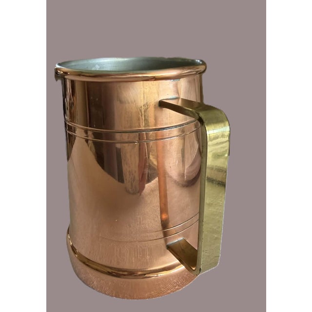 Vintage Rustic Americana Tavern Ware Barware Handmade Copper Tankard For Sale - Image 4 of 7