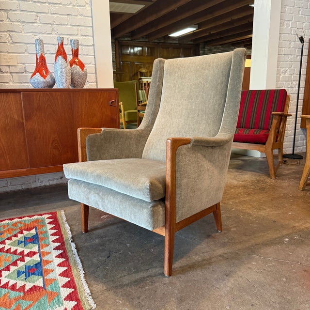 Mid-Century Modern Karl-Erik Ekselius Model F122 Lounge Chair, Mohair, Teak, c.1950s For Sale - Image 3 of 11