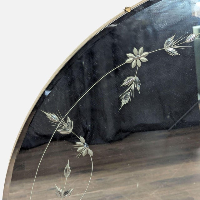 Vintage Etched Frameless Mirror For Sale In San Francisco - Image 6 of 6