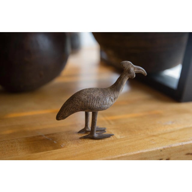 African Vintage African Bronze Kori Bustard Bird For Sale - Image 3 of 10