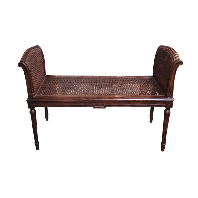 Antique Georgian Style Cane Window Bench For Sale - Image 13 of 13