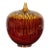 Hand-Crafted Artisan Tri-Color Brown Vase with Rounded Silhouette and Dripping For Sale
