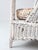 Antique White Wicker Lounge Chair With Floral Cushions For Sale - Image 6 of 17