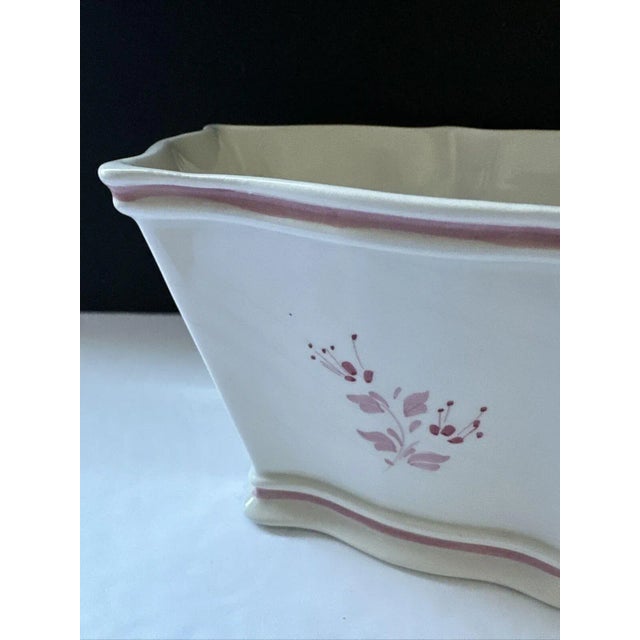 Vintage Italian Pink and White Octagon Planter Cache Pot For Sale - Image 4 of 11