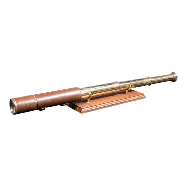 Antique 3 Draw Telescope, English, Leather, Broadhurst