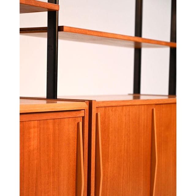 Scandinavian Double Teak Bookcase with Black Uprights, 1960s For Sale - Image 16 of 17