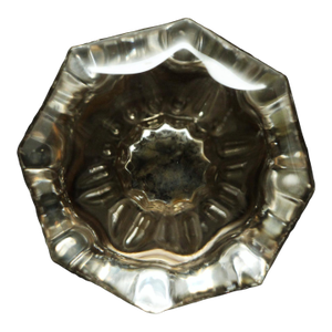 Pair of Small Glass Octagon Door Knobs With Mercury Bullets