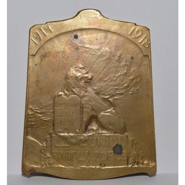 Constitution BELGE 1831 Bronze Plaque c.1918 For Sale - Image 4 of 4