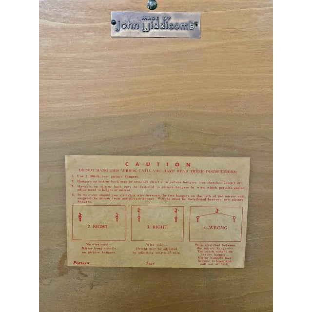 Mid-Century Modern Vintage Mid-Century Modern John Widdicomb Mirror For Sale - Image 3 of 3