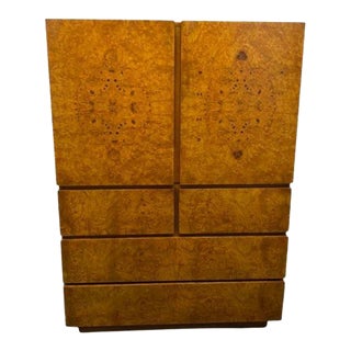 1970s Mid-Century Lane Burl Wardrobe in the Style of Milo Baughman For Sale