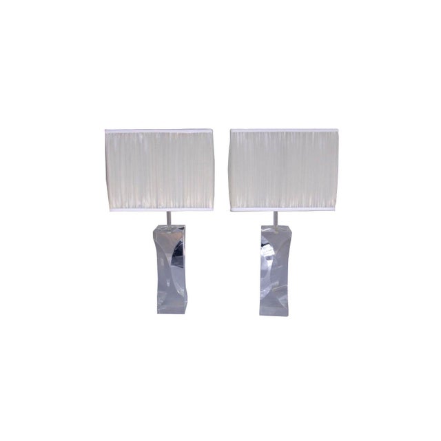 Acrylic Glass Lamps, 1970s, Set of 2 For Sale - Image 3 of 4