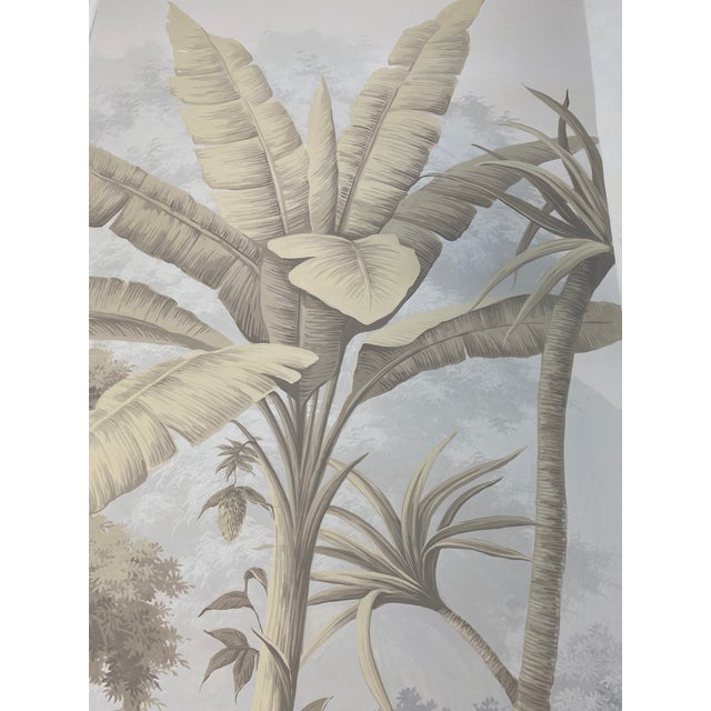 36" * H96" * 3ps,Hand-Painted Retro Tropical Landscape Mural Wallpaper, Made-to-Measure Custom Sizing For Sale - Image 4 of 7