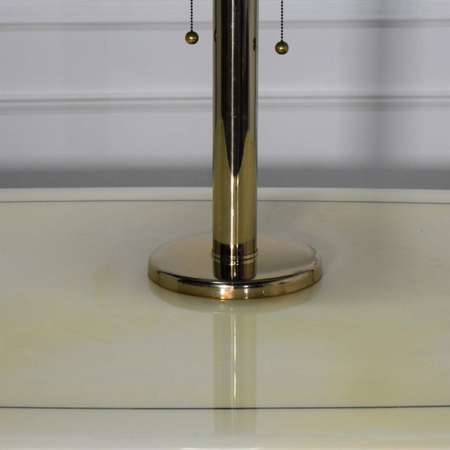 Metal 1960s Brass Deco Pagoda Table Lamps After Walter Von Nessen - a Pair For Sale - Image 7 of 7