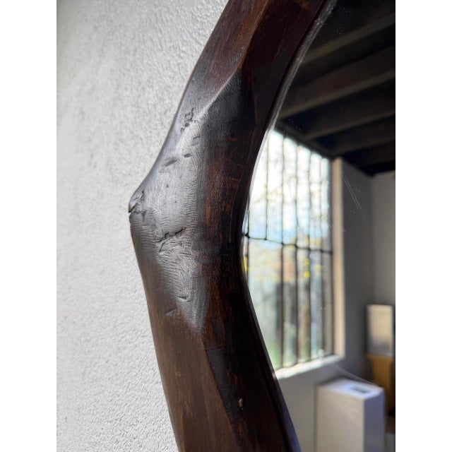 Brutalist Wooden Mirror, 1900s For Sale - Image 16 of 18