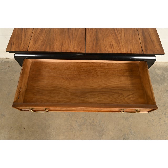 Wood Raymond Sobota for Century Furniture Hollywood Regency Chinoiserie Flip-Top Buffet Server or Bar Cart | Circa 1970s For Sale - Image 7 of 14