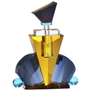 Colorful Crystal Perfume Flacon in Hand-Sculpted Crystal
