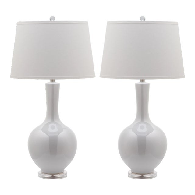 Blanche Gourd Lamp - White, a Pair For Sale